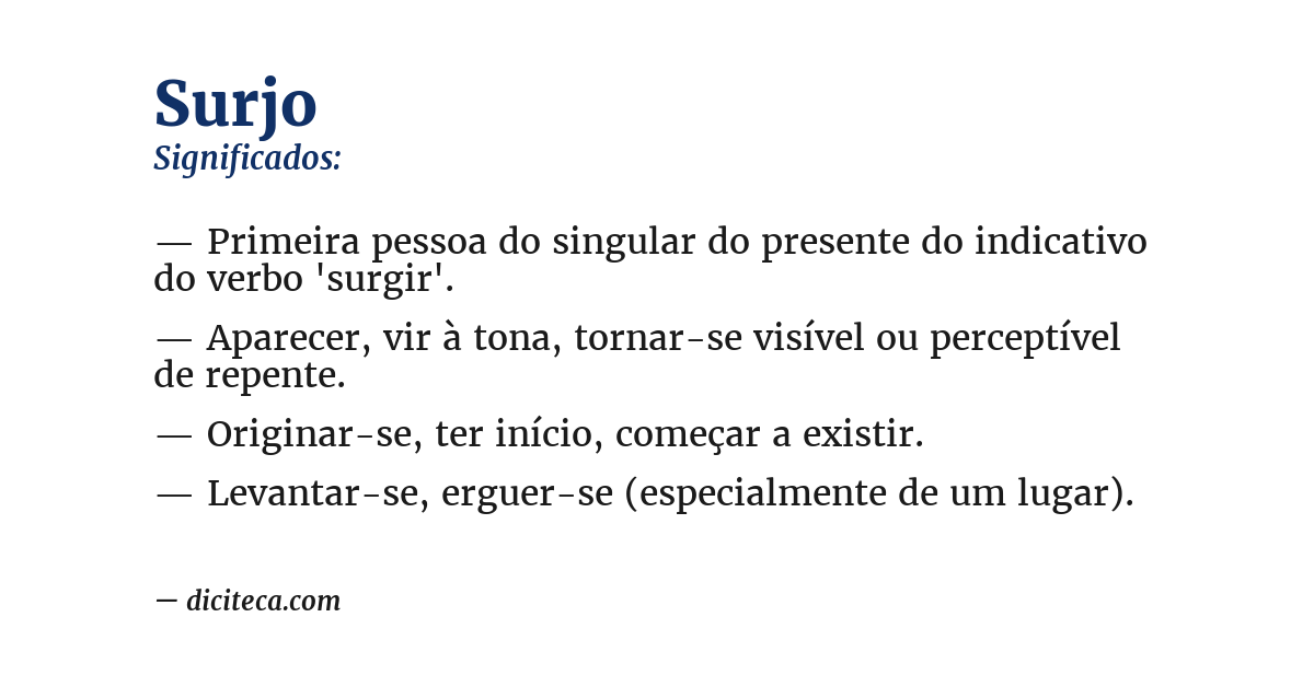Significado de surjo