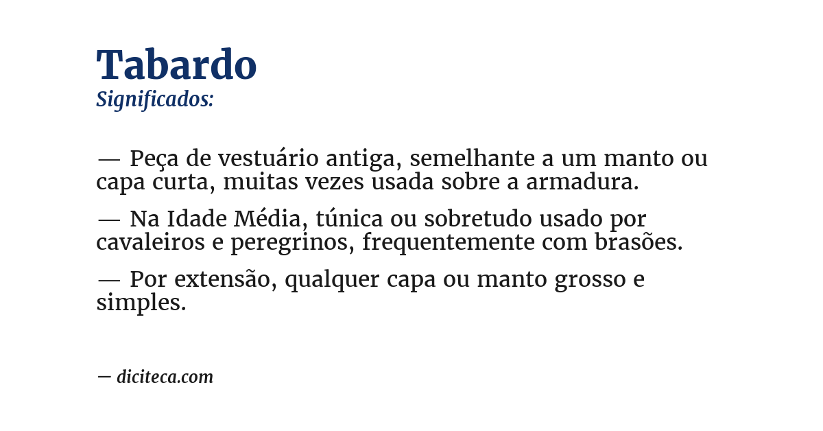 Significado de tabardo