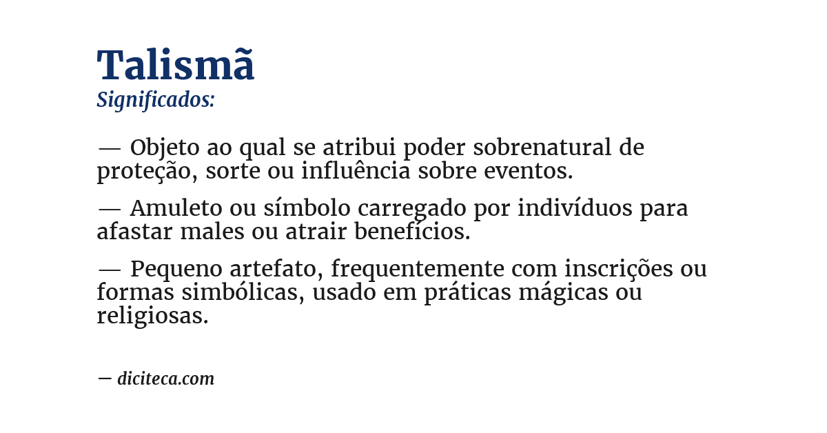 Significado de talismã
