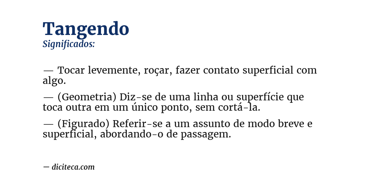 Significado de tangendo