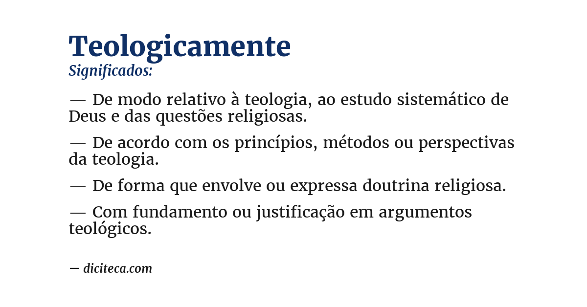 Significado de teologicamente