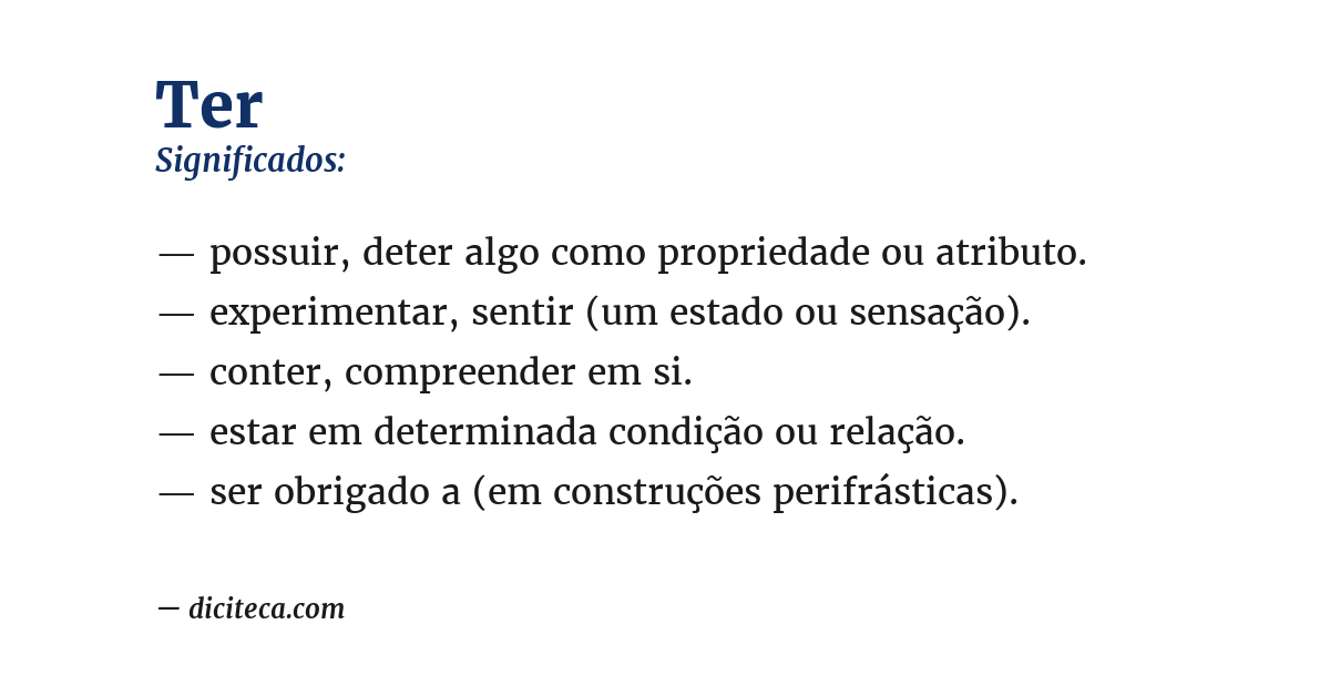 Significado de ter