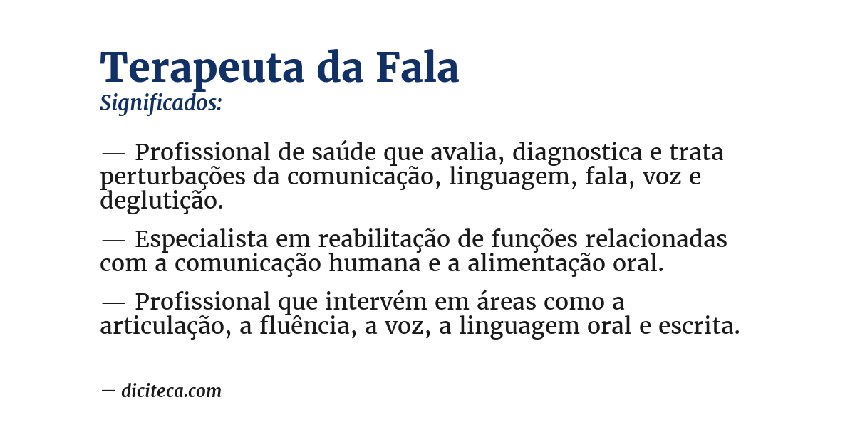 Significado de terapeuta da fala