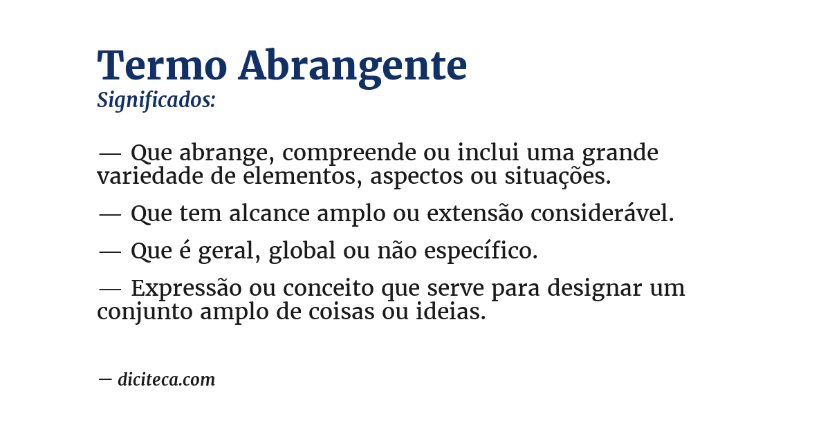 Significado de termo abrangente