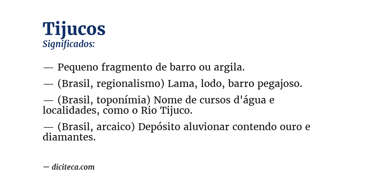 Significado de tijucos