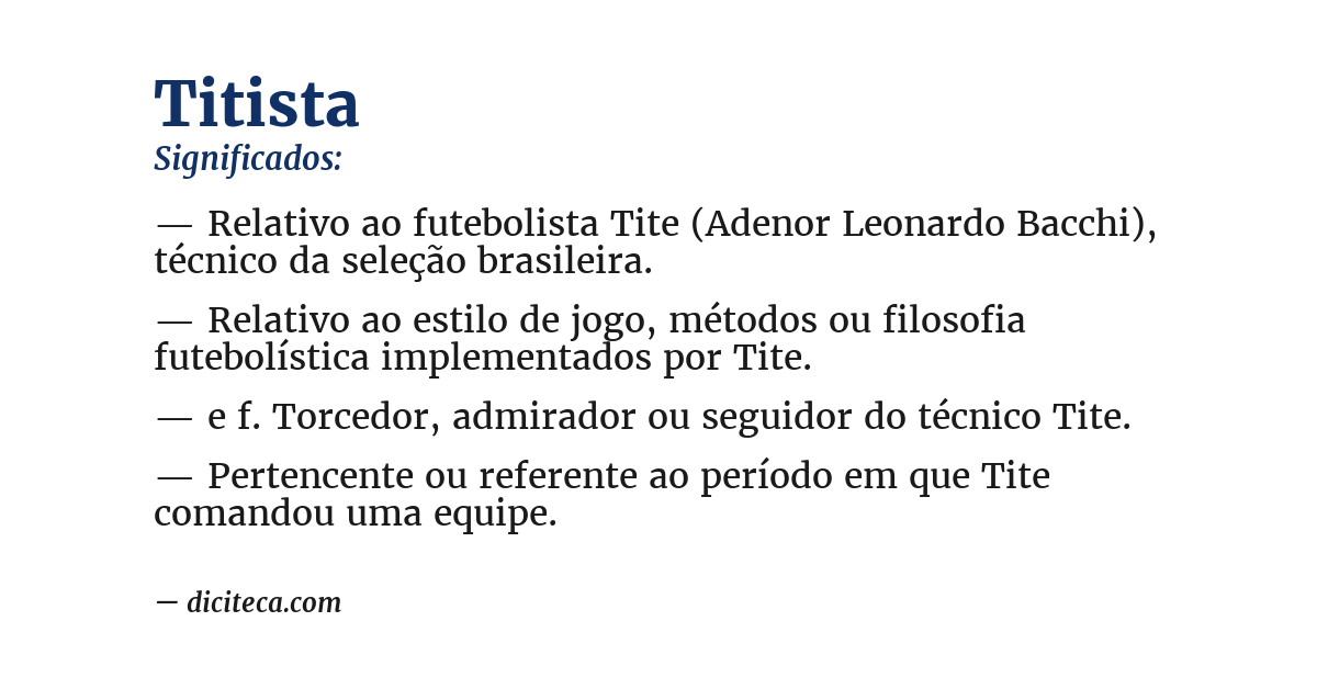 Significado de titista