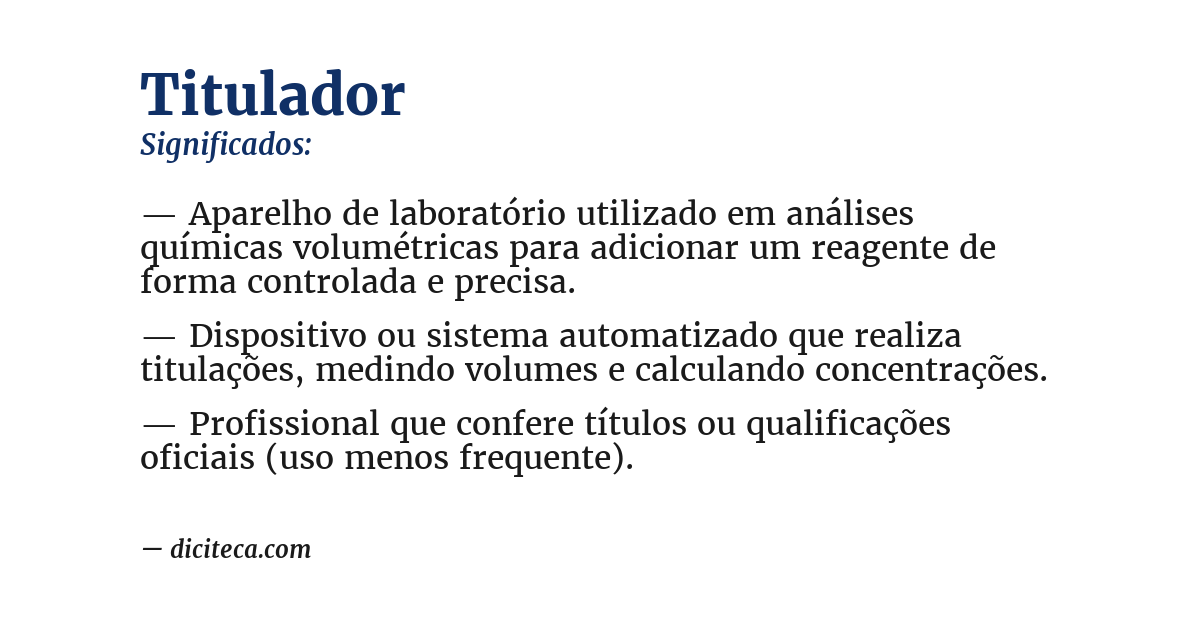 Significado de titulador