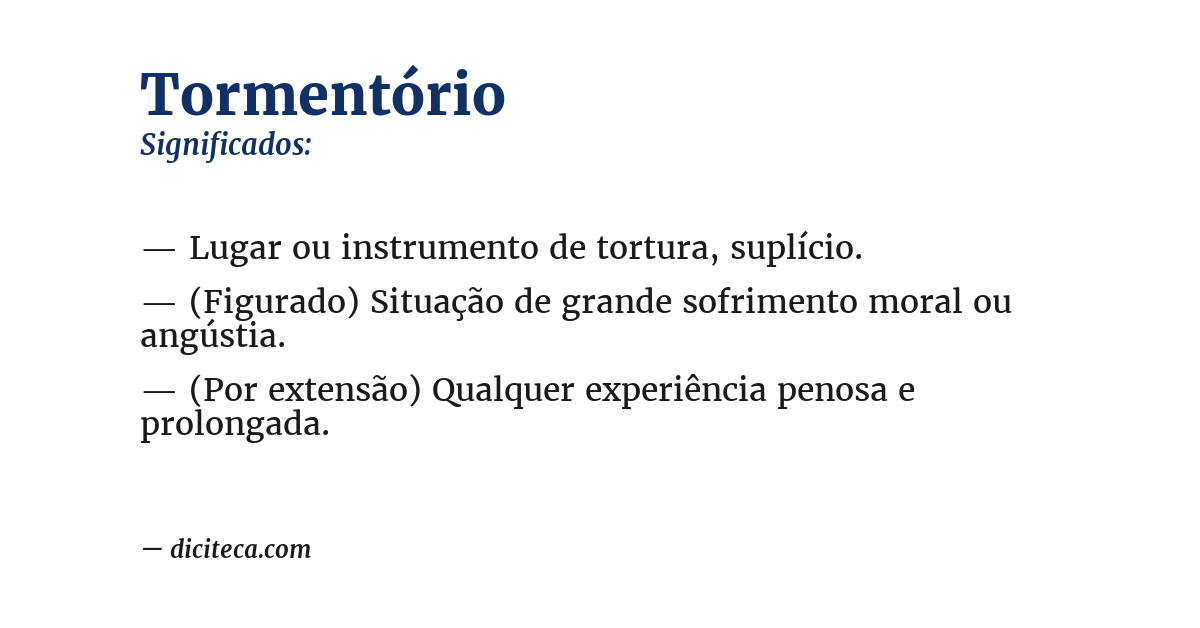 Significado de tormentório