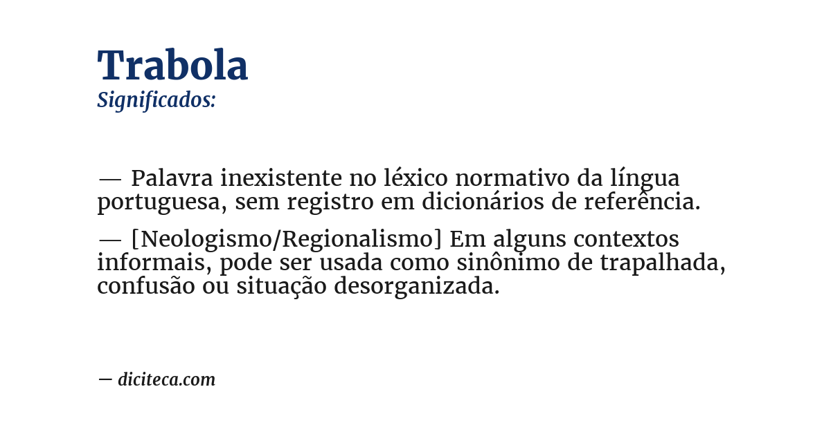 Significado de trabola