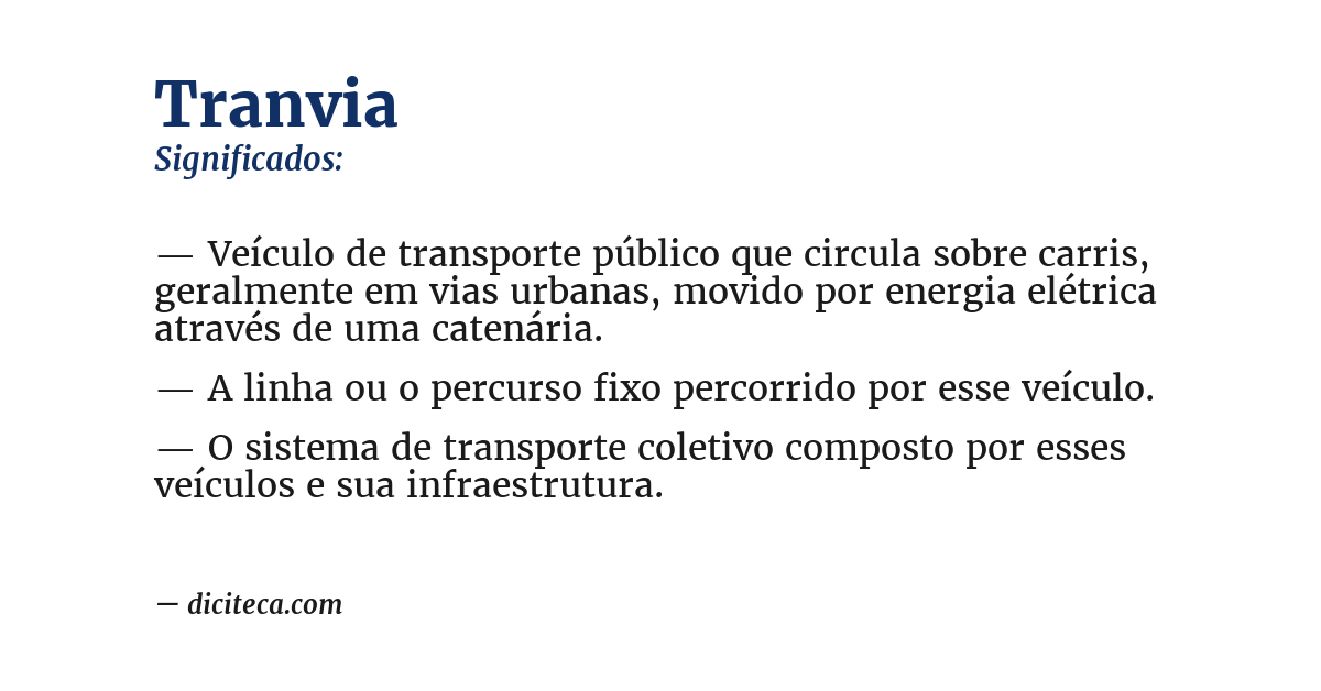 Significado de tranvia