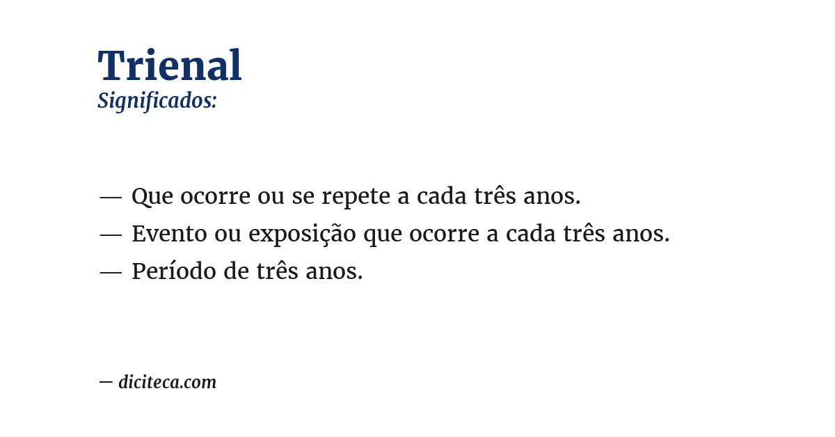 Significado de trienal
