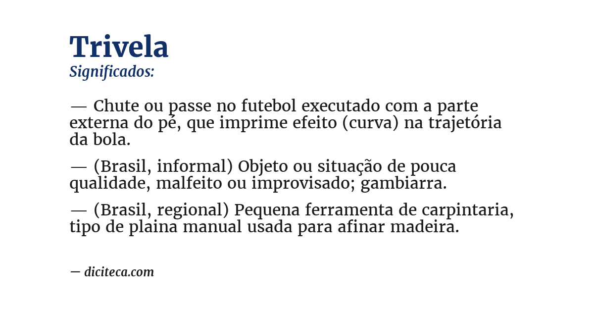 Significado de trivela
