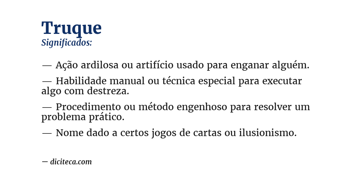 Significado de truque