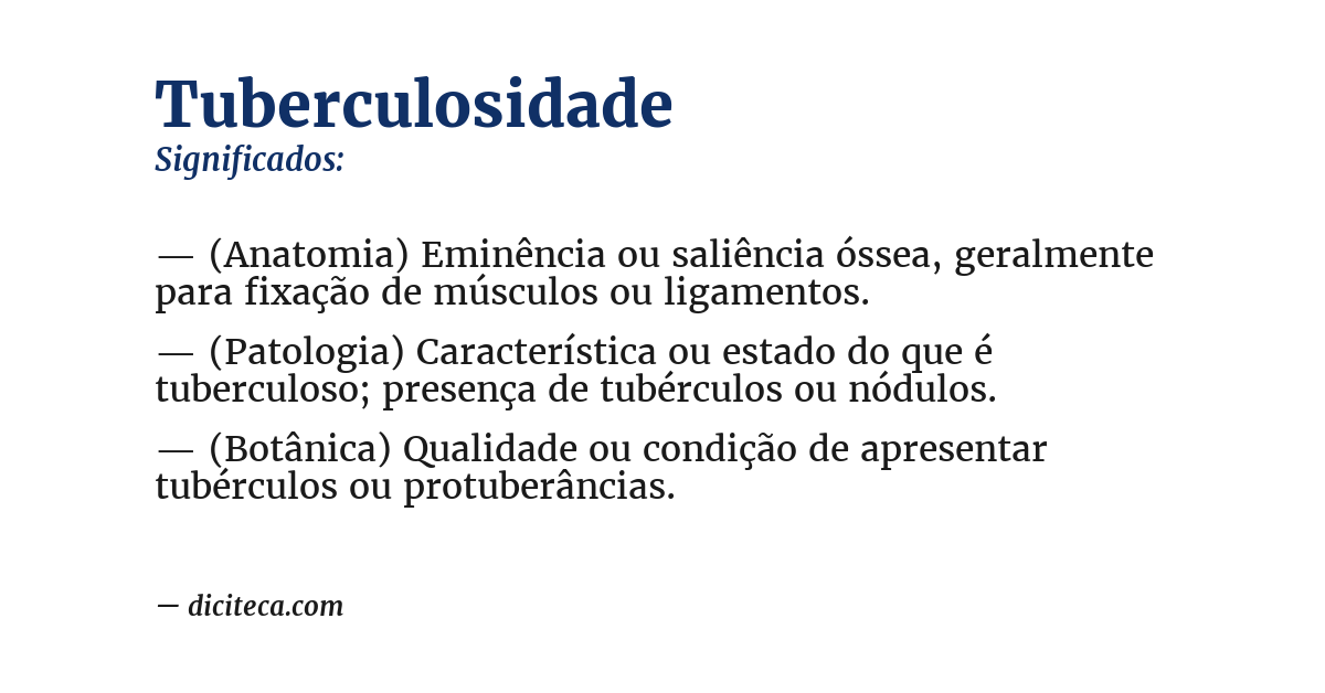 Significado de tuberculosidade