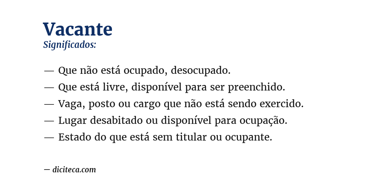 Significado de vacante