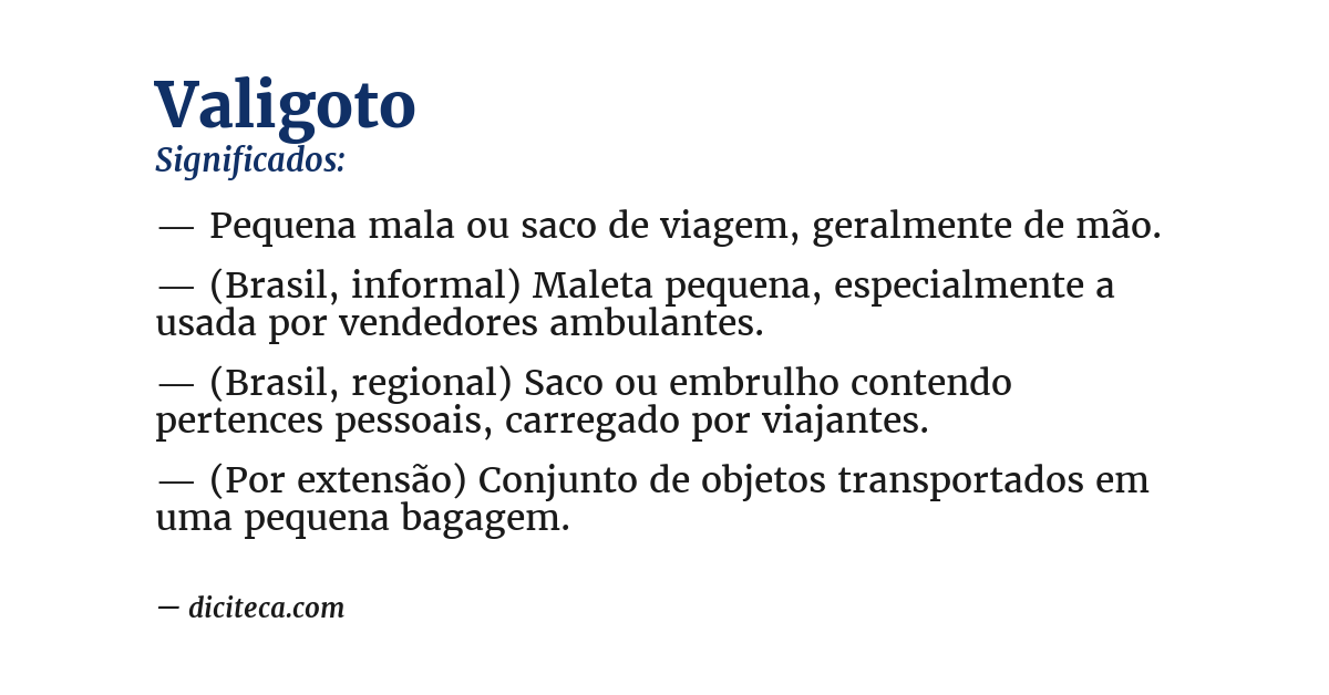 Significado de valigoto