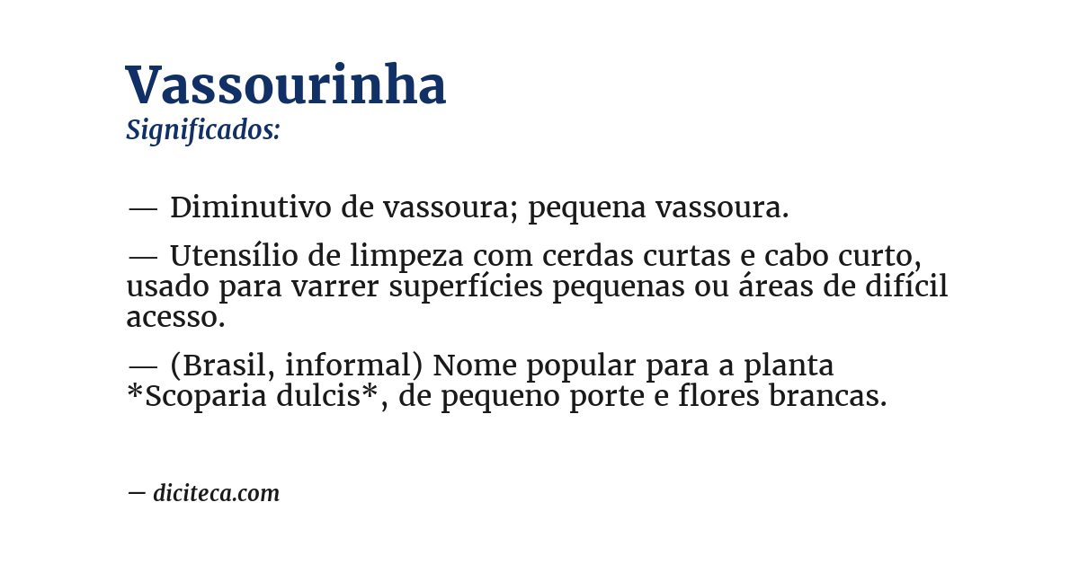 Significado de vassourinha