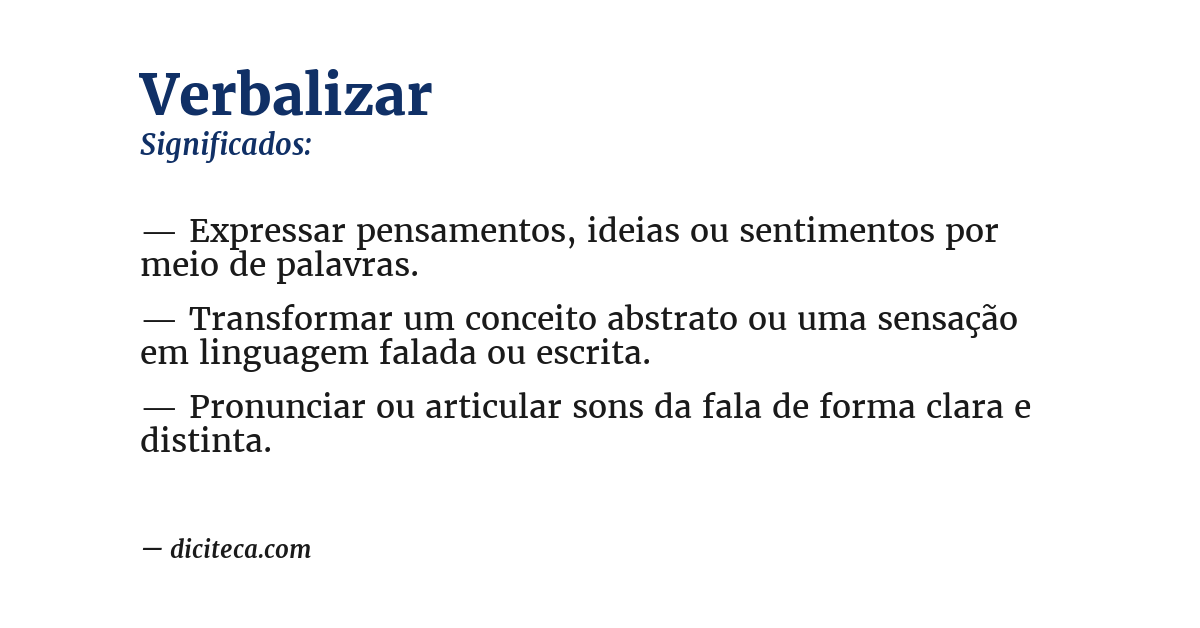 Significado de verbalizar