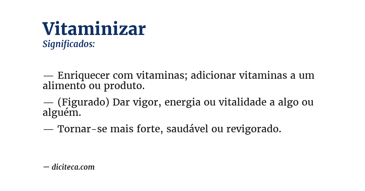Significado de vitaminizar