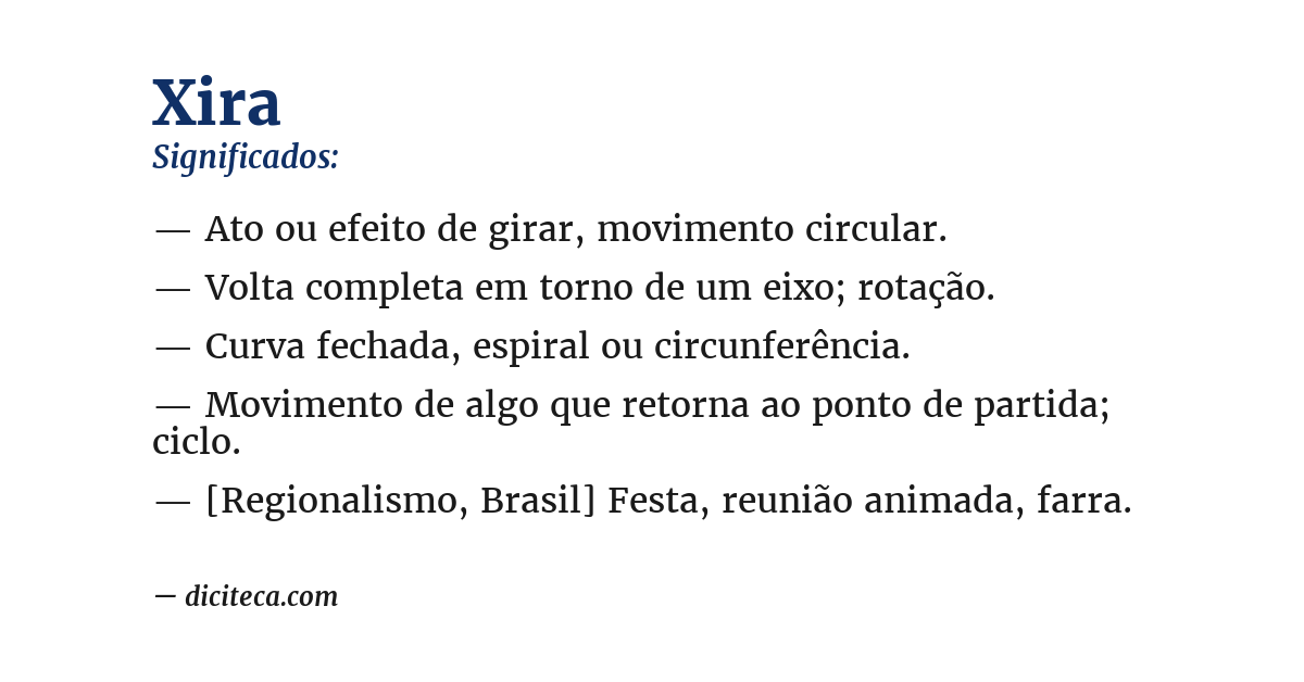 Significado de xira