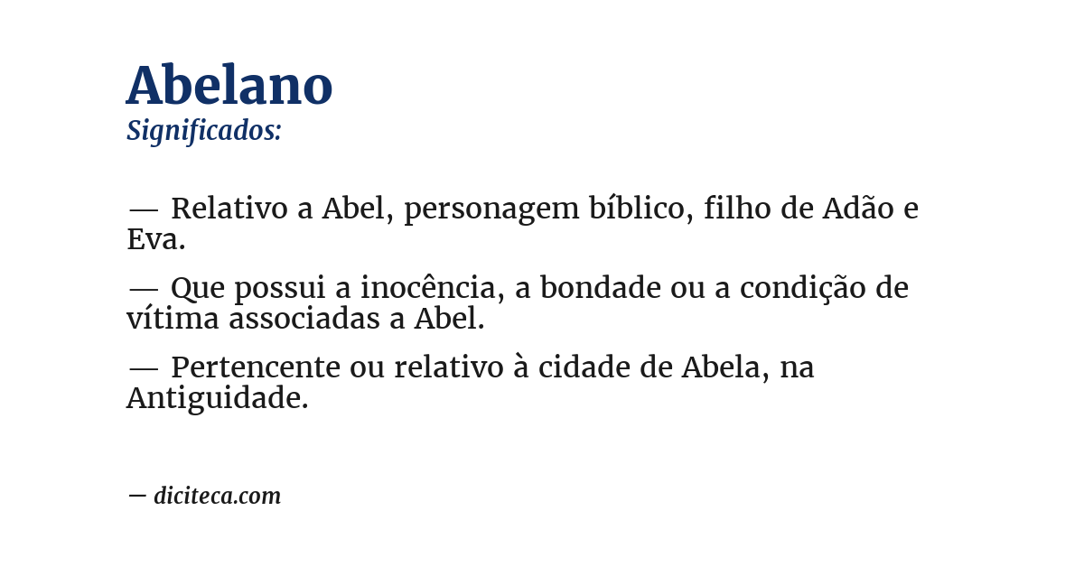 Significado de abelano