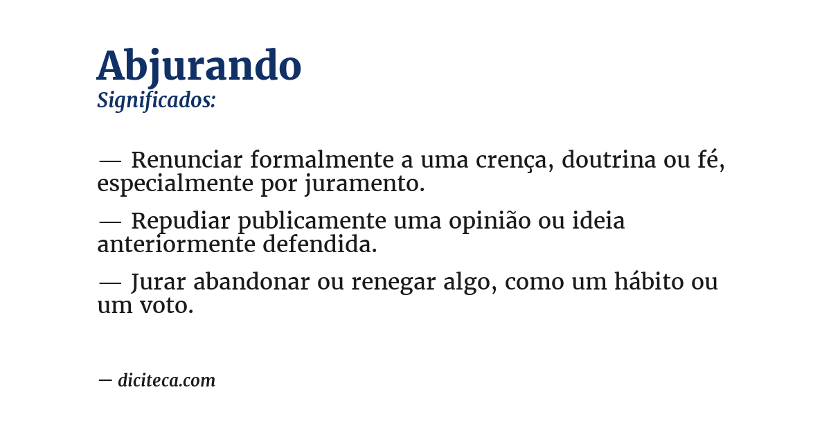 Significado de abjurando