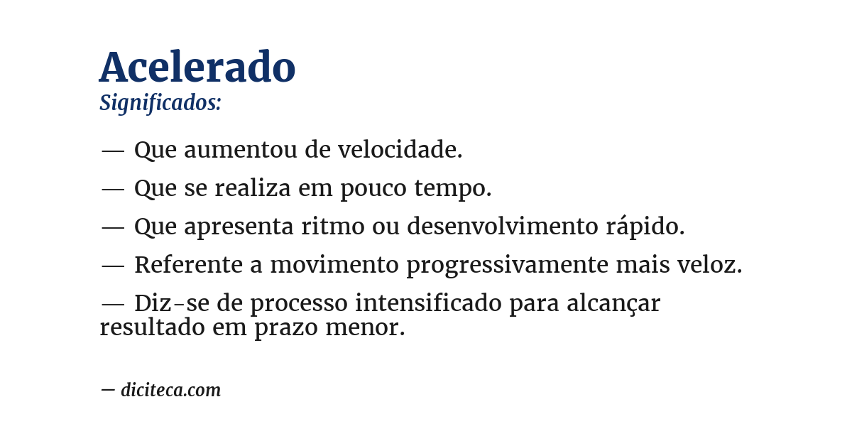 Significado de acelerado
