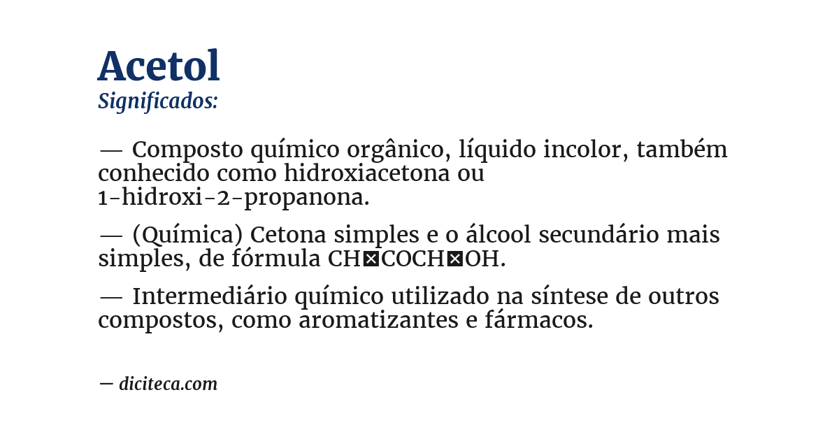 Significado de acetol