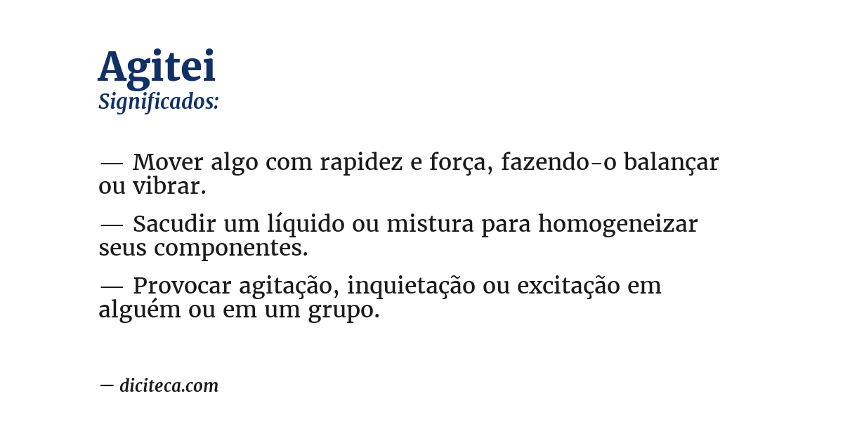 Significado de agitei