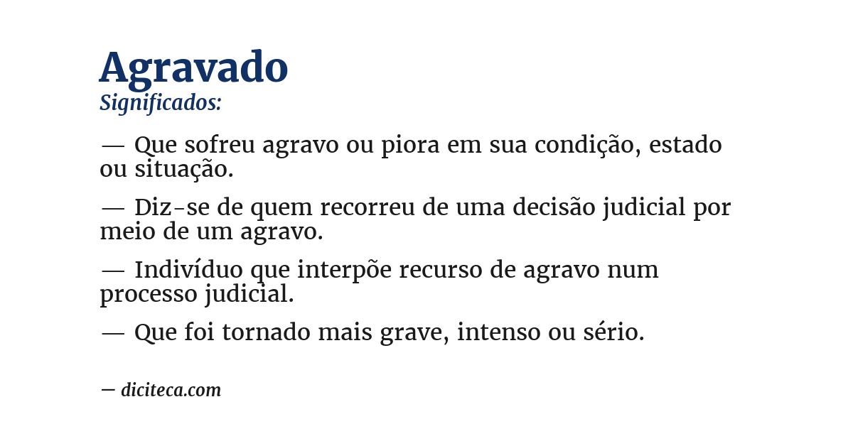 Significado de agravado