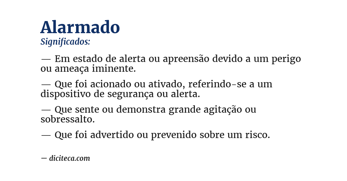 Significado de alarmado