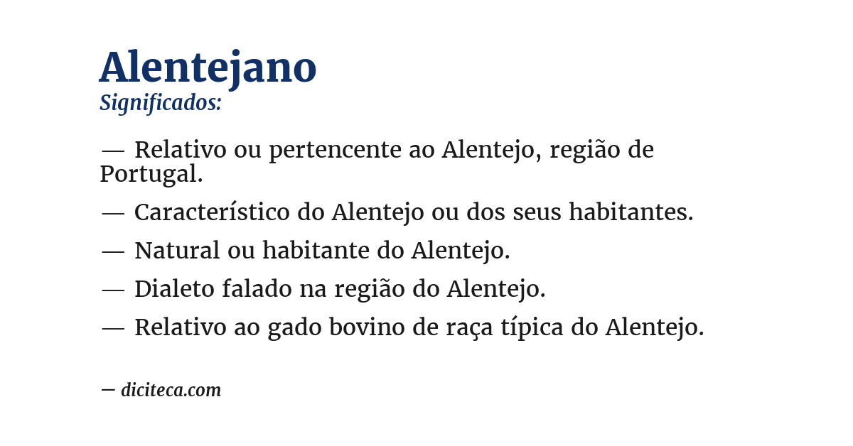 Significado de alentejano