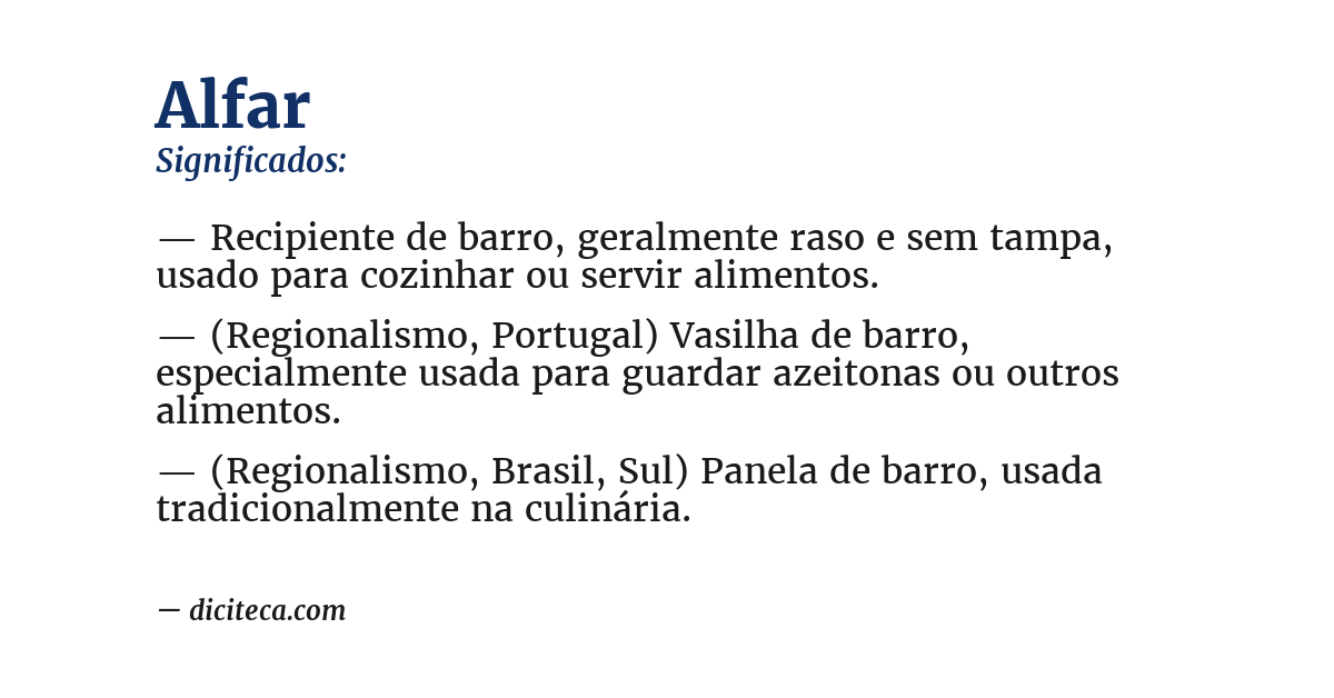 Significado de alfar