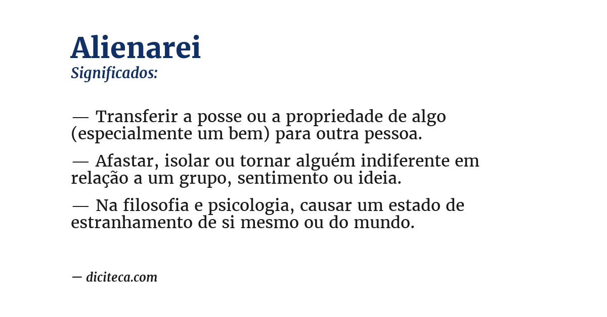 Significado de alienarei