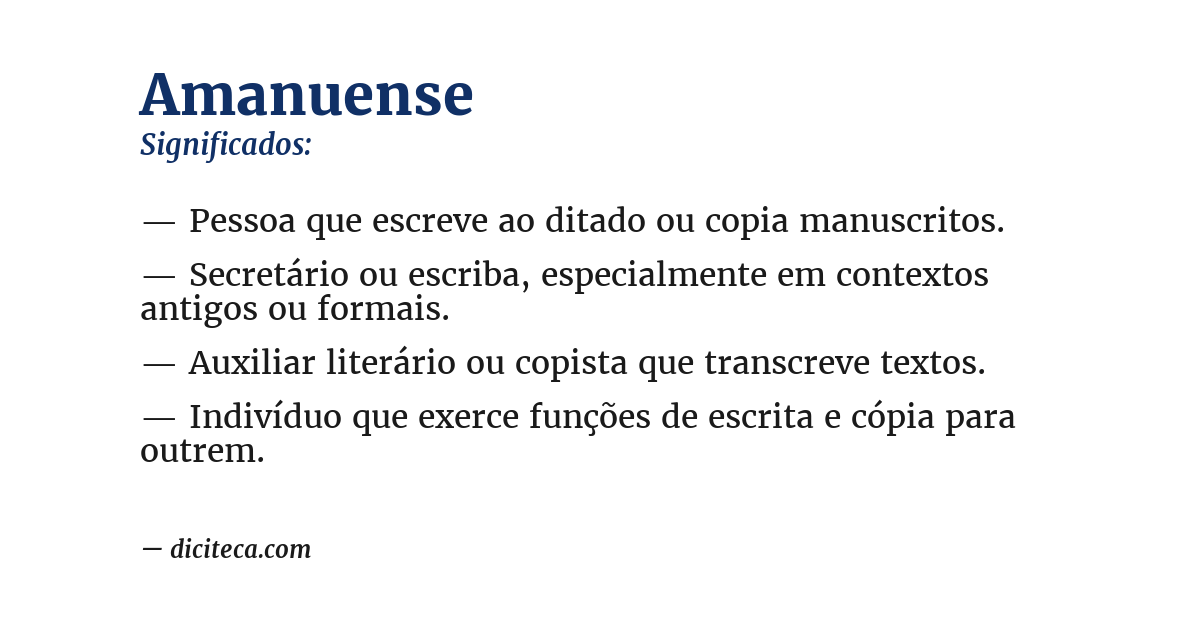 Significado de amanuense