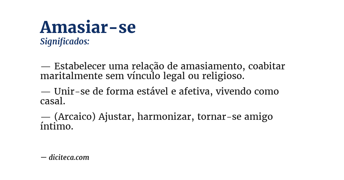 Significado de amasiar-se