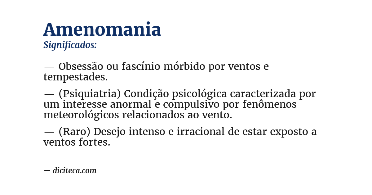 Significado de amenomania