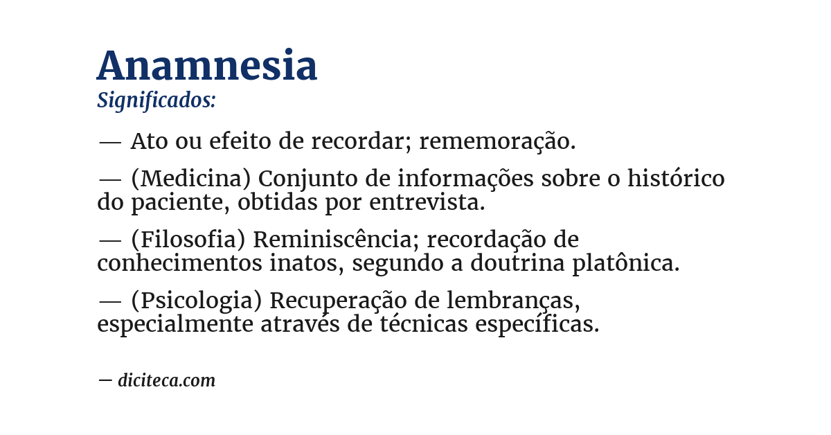 Significado de anamnesia
