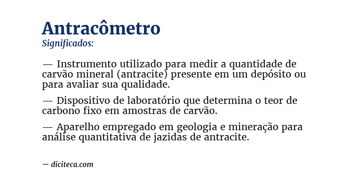 Significado de antracômetro