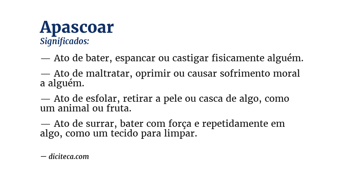 Significado de apascoar