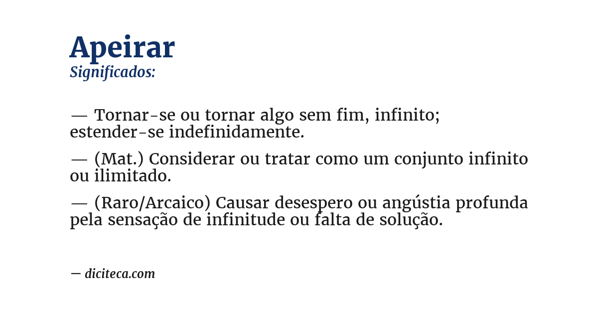 Significado de apeirar
