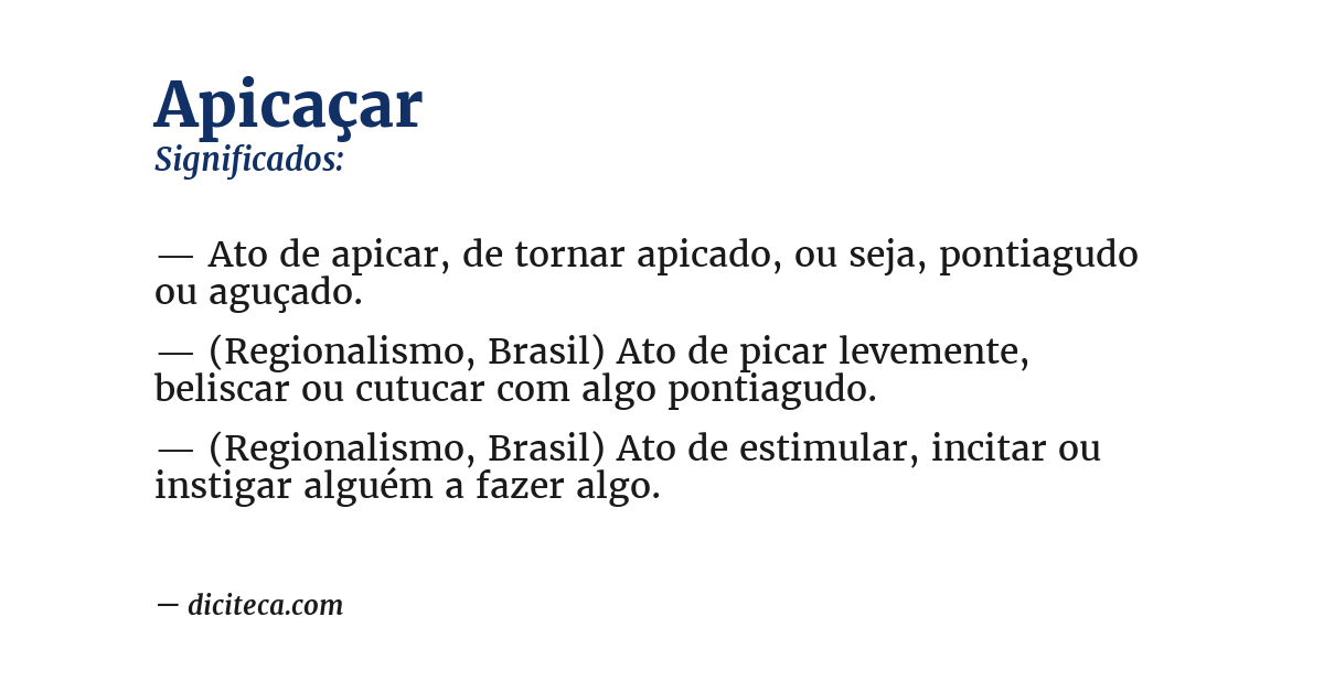 Significado de apicaçar
