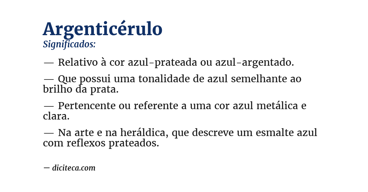 Significado de argenticérulo