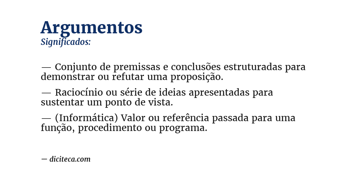 Significado de argumentos