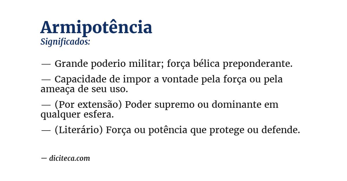 Significado de armipotência