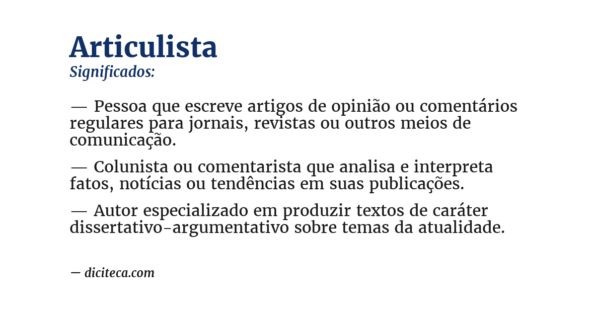 Significado de articulista