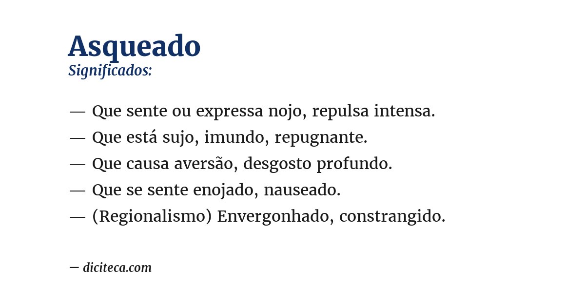 Significado de asqueado