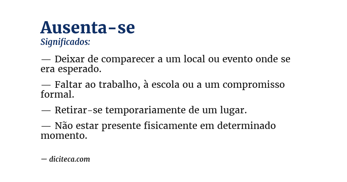 Significado de ausenta-se