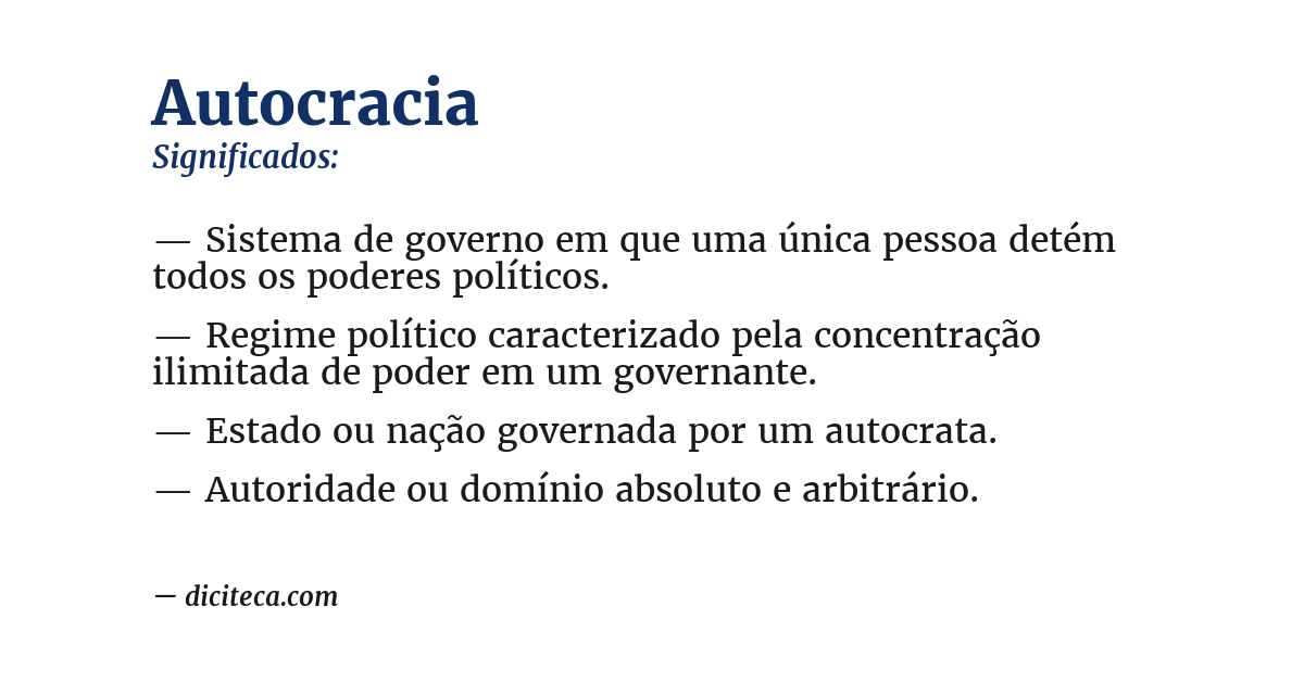Significado de autocracia