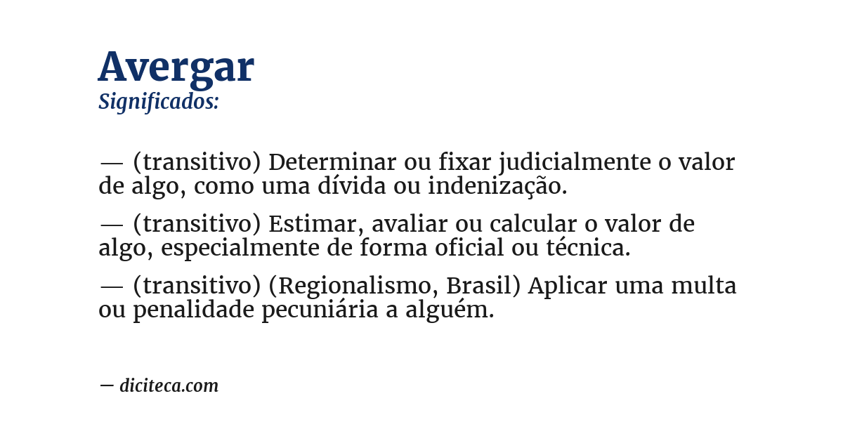 Significado de avergar